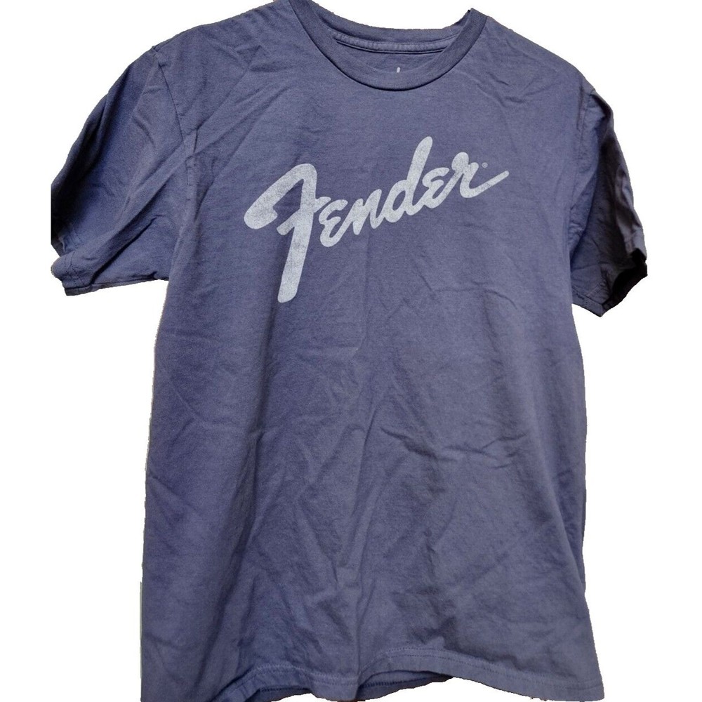 Gray Fender T-Shirt Medium Guitar Music